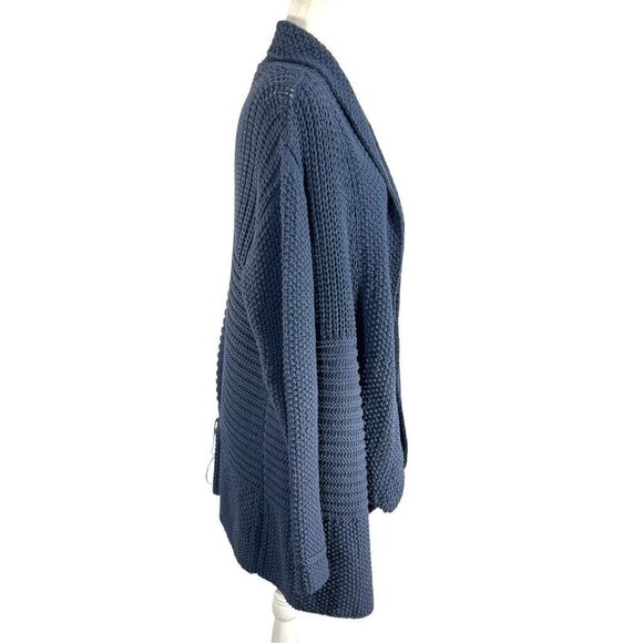 Lilith Cotton Open Front Cardigan Sweater Medium/Large Blue Knit Women’s - Picture 4 of 12